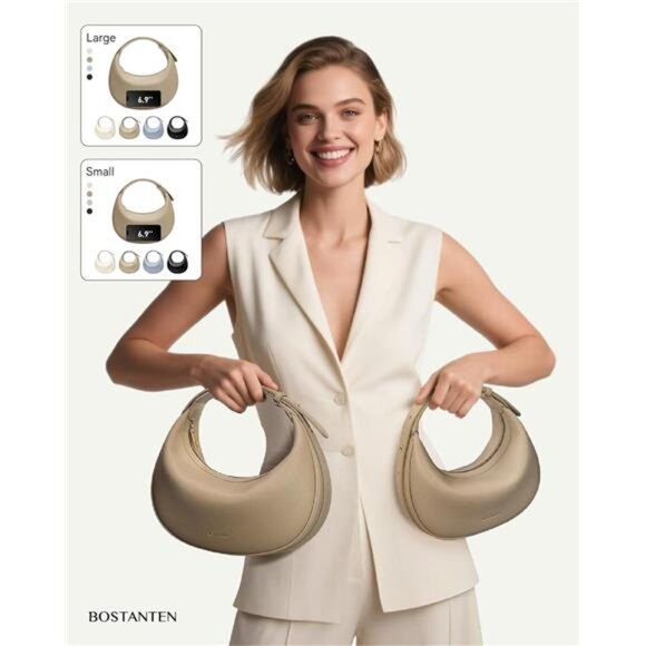 Crescent Shoulder Bag Vegan Leather Purses for Women Trendy Crossbody - Picture 3 of 7